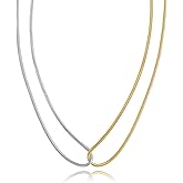 Rhinelife - Gold Silver Chain Necklace for Women - 18K Gold PVD Plated Adjustable Layered Chains, Hypoallergenic Modern Necklaces Gift for Her