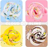 Petyuioyu Cloud Slime Kit 5 Pack Peach Rainbow Lemon Coffee Slime Charms view 5
