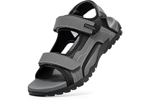 FitVille Mens Sandal With Arch Support Wide Toe Box Walking Athletic Sandals For Men Outdoor Summer Shoes Cushion Adjustable 