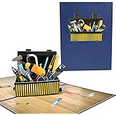 CNLITIHEKA Toolbox Pop Up Cards, Pop Up Fathers Day Cards, Father's Day Toolbox Greeting Card, Father's Birthday Card, Father's Anniversary Card for Dad Husband Boyfriend Grandpa.