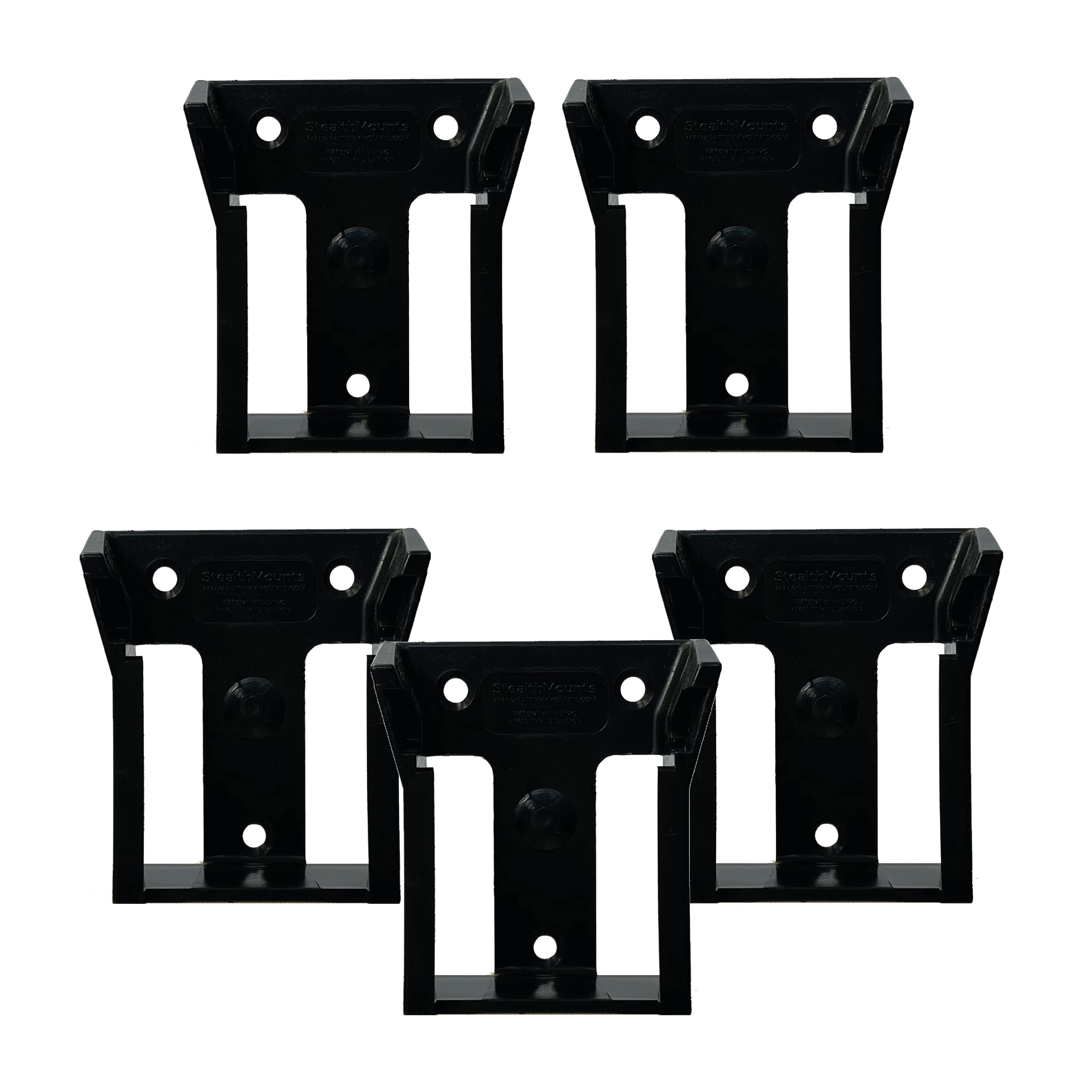 StealthMounts Battery Mounts for Milwaukee M18 | Cordless Battery Holders for Milwaukee 18v Power Tools | 5 Pack | Black Battery Organisers for Milwaukee
