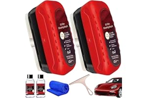 DHZLH Tactical Windshield Cleaner, Tactical Windshield Tool, Automotive Oil Film Cleaning Brush, Car Glass Oil Film Cleaner for Car Windows, Anti-Rain Fog Glass Cleaning Board with Refill (2Pcs)