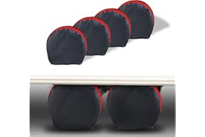 MORNYRAY Tire Covers 4 Pack,Waterproof Anti-UV Snow Sun Rain Tire Covers for RV,Truck, SUV,Camper,Trailer. (Red, Fit 27-29 Inch Tire Diameters)