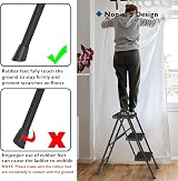 BONTEC 3 Step Ladder Folding Steel Step Stool 150kg Capacity Anti-Slip view 3
