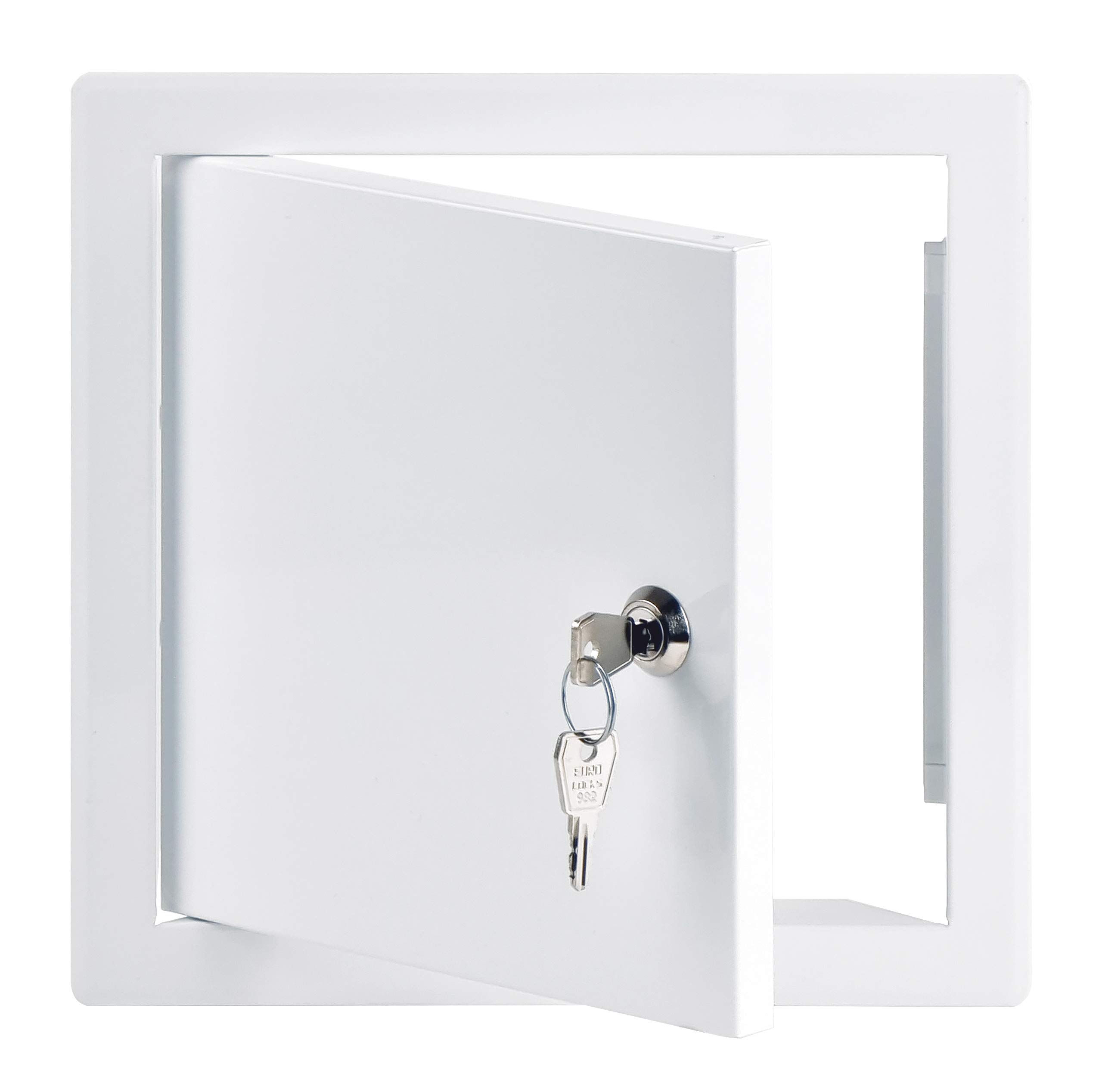 Steinberg14 White 20x20 cm / 8x8 inch Access Panel - Metal Access Door - Inspection Flap with Key Lock