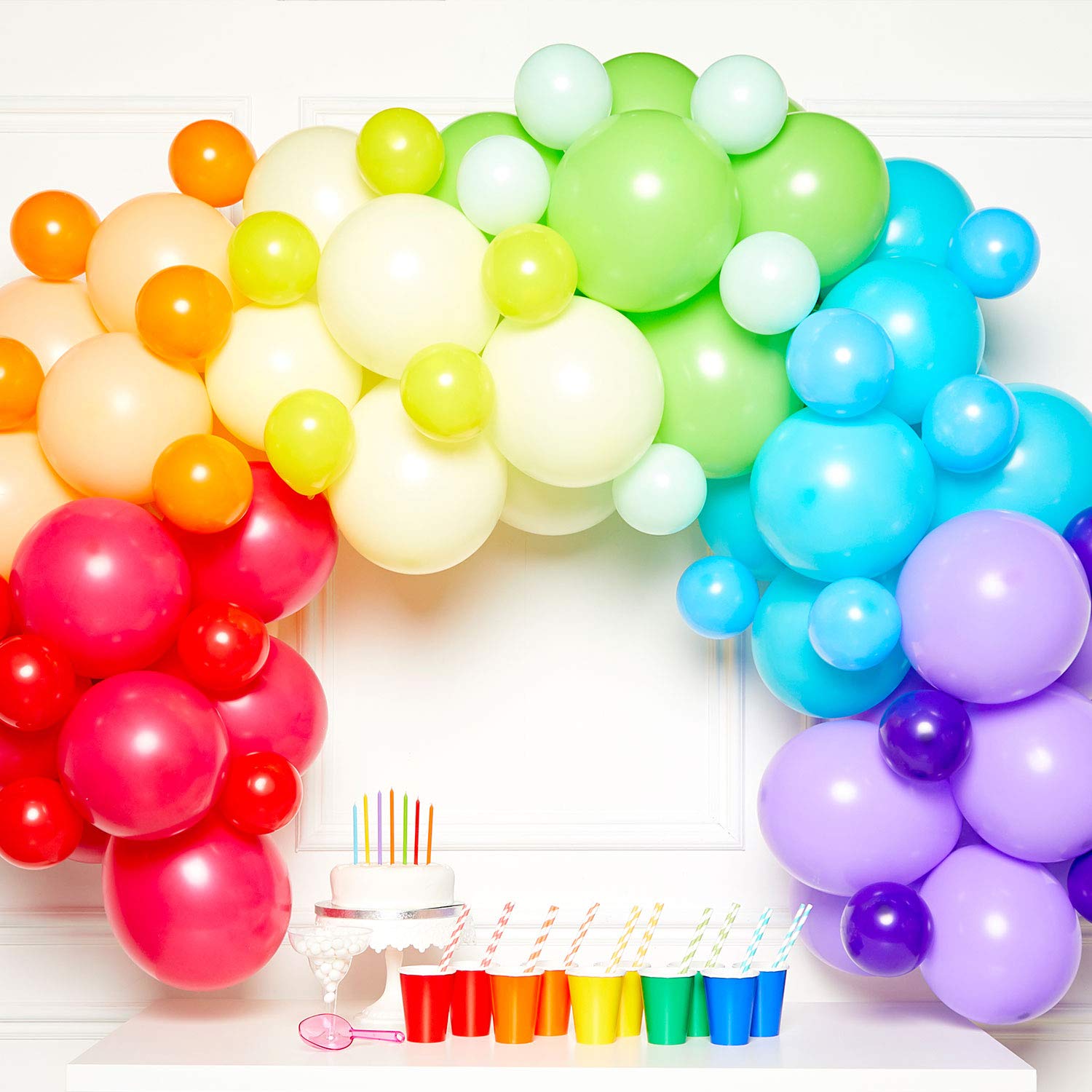amscan 9907432 Rainbow Balloon Garland