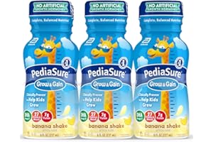 PediaSure Grow & Gain with Immune Support, Kids Protein Shake, 27 Vitamins and Minerals, 7g Protein, Helps Kids Catch Up On Growth, Non-GMO, Gluten-Free, Banana 8-fl-oz Bottle, 6 Count