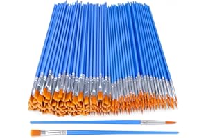 AROIC Acrylic Paint Brush Set, 200 pcs Nylon Hair Brushes for All Purpose Oil Watercolor Painting Artist Professional Kits