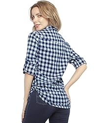 Match Womens Button Down Flannel Plaid Shirts roll