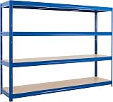 BiGDUG Heavy Duty Garage Shelving Unit 450 kg per Shelf 4 Tier Blue