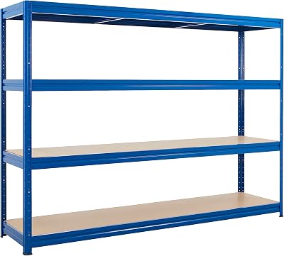 BiGDUG Heavy Duty Garage Shelving Unit 450 kg per Shelf 4 Tier Blue