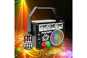 Neatfi DJ Lights with Remote Control, Sound Activated Stage Lights for Christmas, Halloween, Birthday, Karaoke KTV Bar, Stage Lighting for Indoor Outdoor Parties (Black)