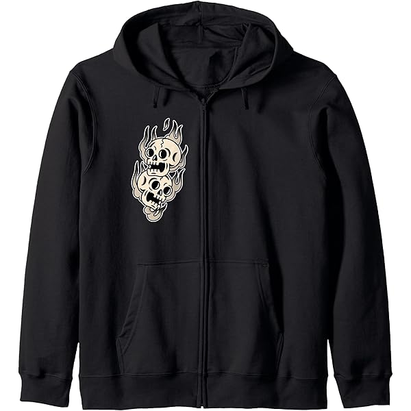 Amazon.com: CLASSIC SKULL AND CROSSBONES Zip Hoodie : Clothing