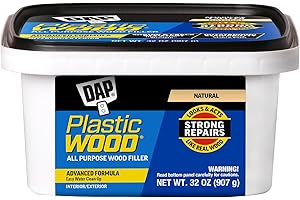 DAP Plastic Wood All Purpose Latex Wood Filler, Natural, 32 Oz (7079800525)