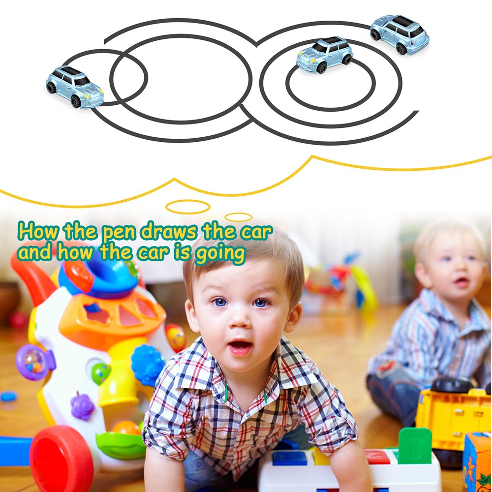 HUIBUDCH Magic Inductive Car Toy Magic Mini Car [Follows Black Line] for Kids (Blue Jeep)