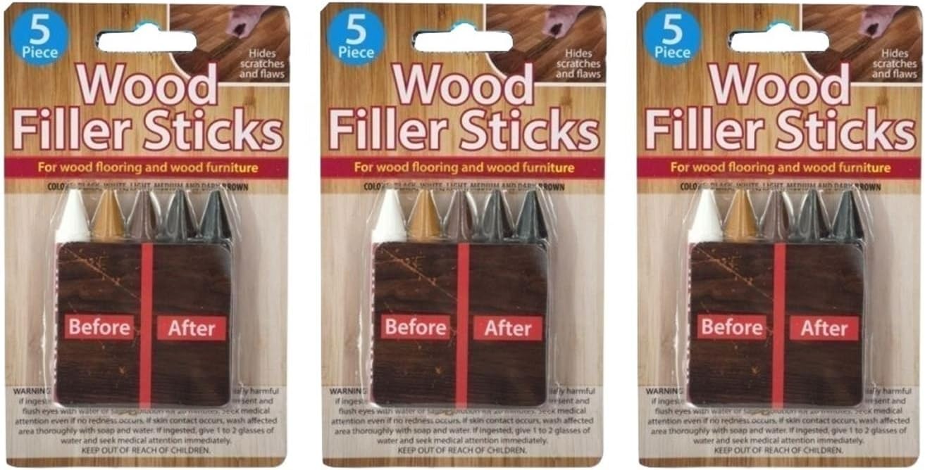 5 Piece Wood Filler Sticks Repair and Restore Scratches on Wood