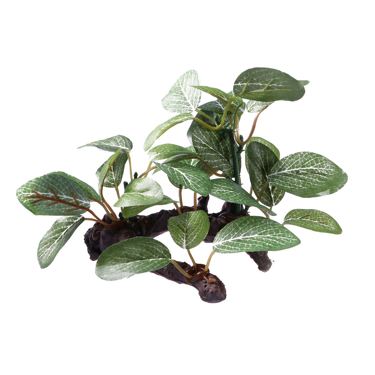 UKCOCO Artificial Water Plants Fake Aquatic Plant Wood Elliptical Leaves Fish Tank Ornament Aquarium Decoration - 12 x 6 x 10cm