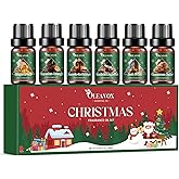 Christmas Essential Oils Set, 6 Premium Winter Fragrance Oils for Diffuser, Candle Scented Oils Gift,Gingerbread, Cinnamon Roll, Hot Baked Apple Pie,Home for the Holidays, Jack Frost, Chocolate Orange