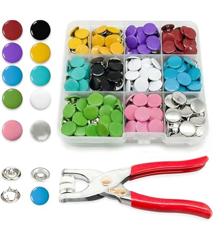 Amazon.com: Siziviki 200 Set Snap Button Kit - 9.5mm 10 Colors