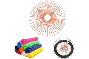 COBIKE 72Pcs Universal Spoke Skins Covers，Wheel Spoke Wraps Skins Pipe Trim Decoration Protector For Motorcycle Dirt Bike Yamaha Honda BMW Suzuki Kawasaki(Orange)