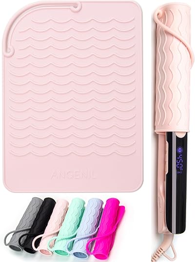 ANGENIL Heat Mat for Hair Straighteners Silicone Heat Resistant 21.5x15.5 cm