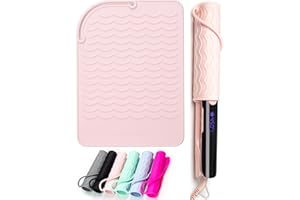 ANGENIL Heat Mat for Curling Iron, Travel Case Heat Resistant Hot Tool Pad, Flat Iron Heat Resistant Silicone Mat for Hair To