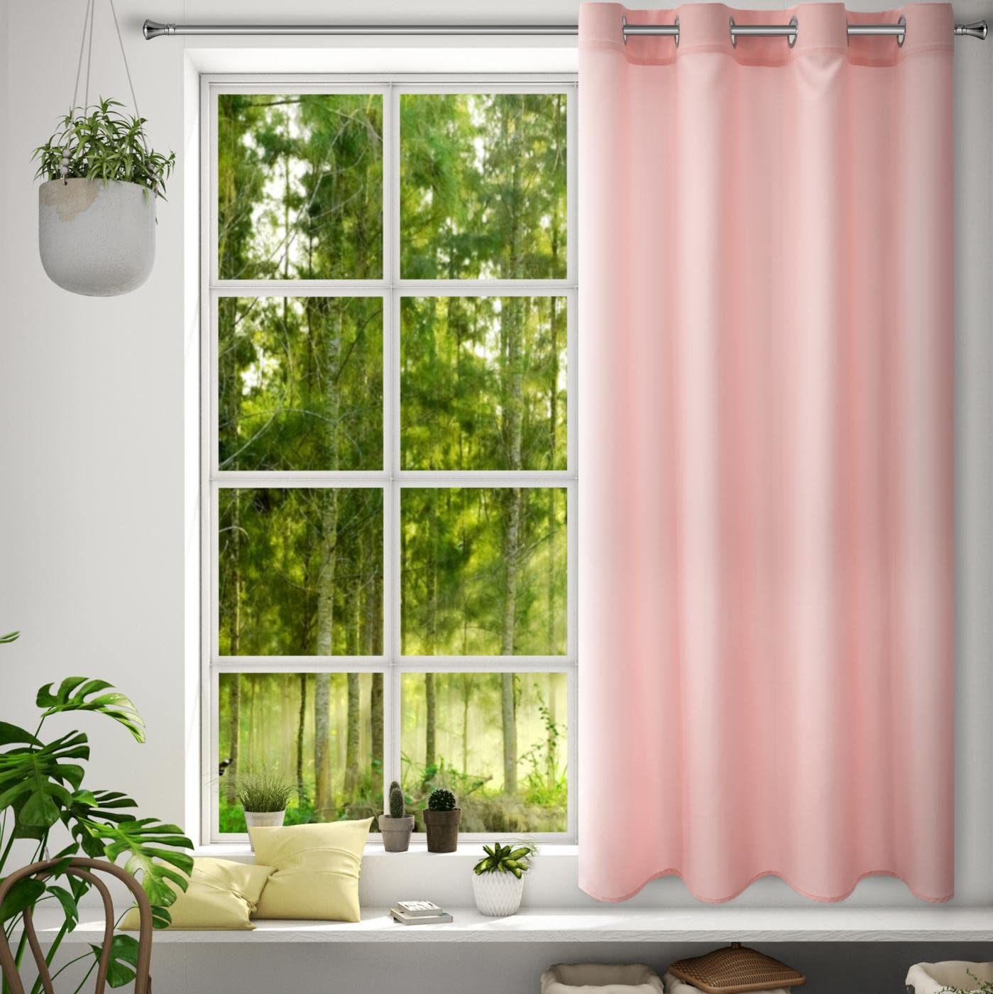 Eurofirany RITA Smooth Plain Modern Curtain with Eyelets - 1 Unit, Bedroom, Living Room, Lounge, Kitchen, 140g m/2, W55 x L69, Altrosa
