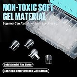 TOMICCA Coffin Shaped Short Nail Tips 360Pcs Half Matte Full Cover Clear view 4