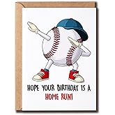 XumaGifts Hope Your Birthday Is A Home Run Card - Baseball Birthday Card - Card For Son Brother Boyfriend - Funny Baseball