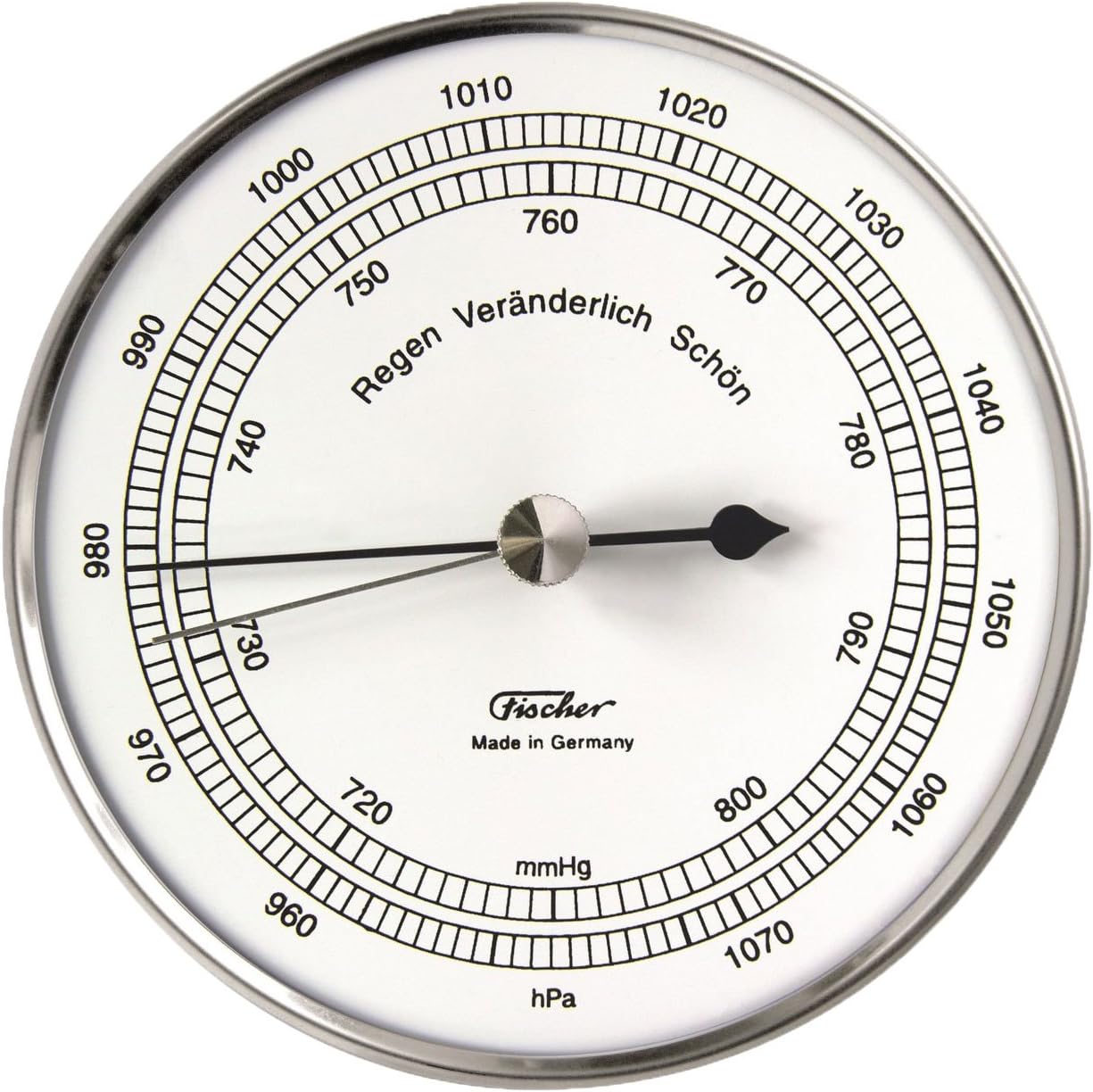 Fischer Barometer in Stainless Steel Case, Multi Colour, One Size