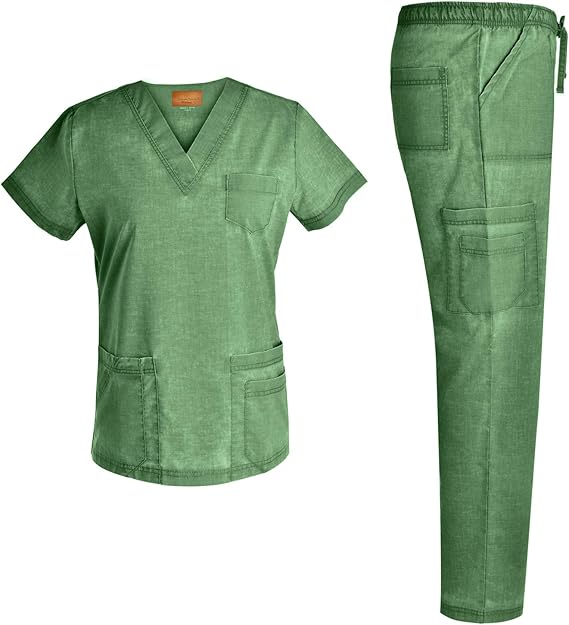 V Neck Stretch Nursing Scrubs Set Soft Stretch Women Scrubs Medical