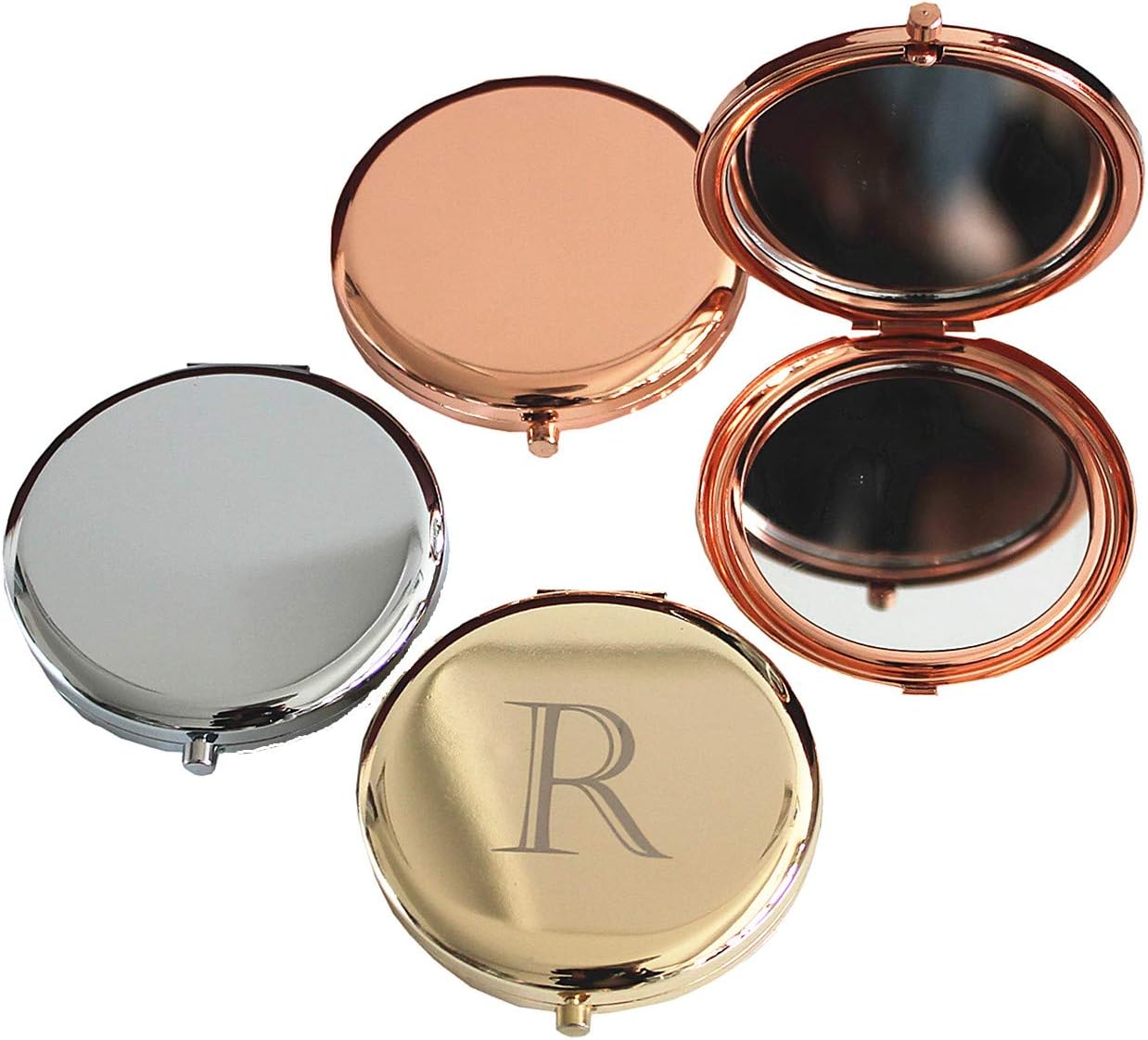 Silver Compact Mirror Travel Pocket Makeup Mirror for Purse