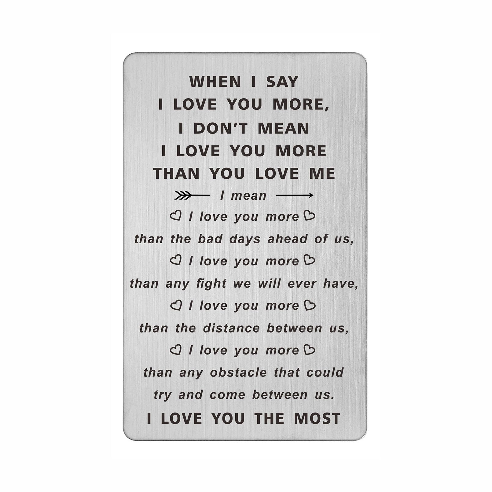 TANWIH When I Say I Love You More Wallet Card, I Love You Gifts for Him Her, Anniversary Cards Gift for Men Husband, Sentimental Long Distance Presents