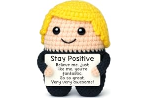 VIVAGIFTS Funny Positive Crochet Valentines Day Men Gifts for Teen Boys Easter Baskets Stuffers Gifts for Adult Coworker Employee Team, Birthday Gift for Mens Emotional Cheer Up Support Handmade Crochet Gift