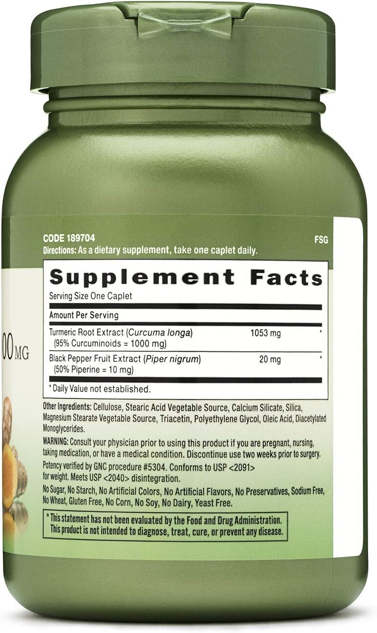 GNC Herbal Plus Turmeric Curcumin 1000mg: Health & Personal Care