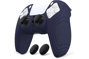 eXtremeRate PlayVital Samurai Edition Midnight Blue Anti-Slip Controller Grip Silicone Skin for ps5, Ergonomic Soft Rubber Ca