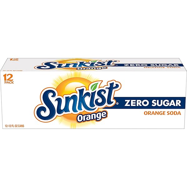SUNKIST ZERO SUGAR ORANGE SODA, 12 FL OZ CANS, 12 PACK