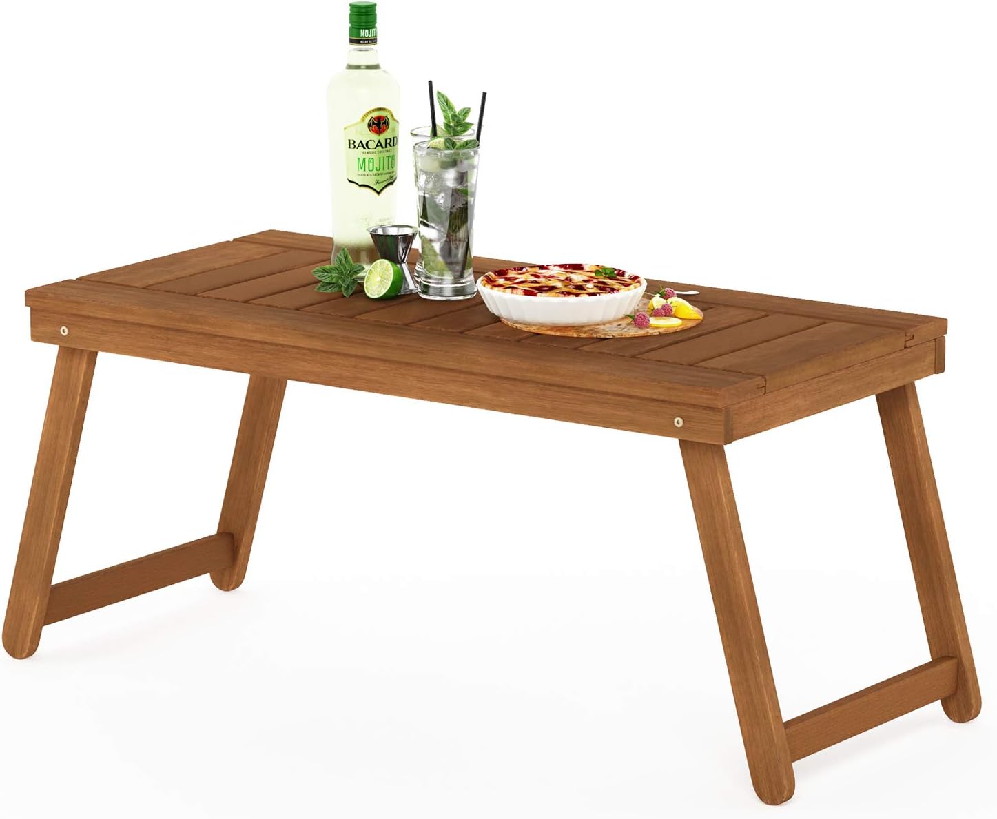 Furinno FG19064 Tioman Outdoor Hardwood Coffee Folding Table, Natural : Garden & Outdoor