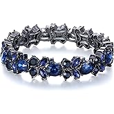 BriLove Wedding Bridal Bracelet Marquise-Shape Stretch Bangle for Women