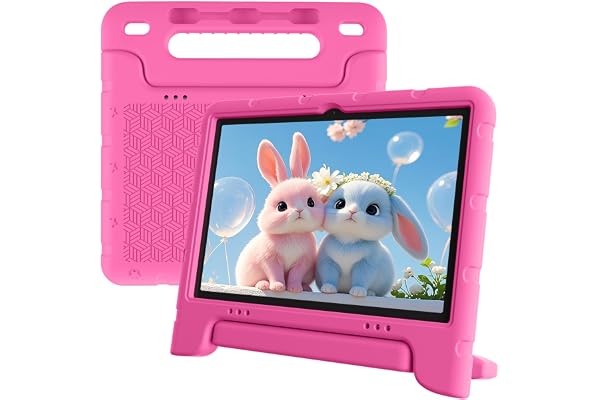 EDDBNi Kids Tablet Android 15 Tablet 10 inch Kids Tablets with Case Quad Core 64GB Dual Camera Parental Controls 2.4G WiFi Educational Tablets
