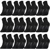 Liitrsh 12 Pairs Pilates Socks with Grips for Women Non Slip Yoga Crew Socks for Dance, Barre, Hospital, Workout
