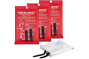 RZZLGY Emergency Fire Blanket HomeKitchen, Suitable for Emergency Fire Retardant, Protect Life Safety, 3 Packs Cover More Comprehensive, Kitchen, Car, Office, Warehous.
