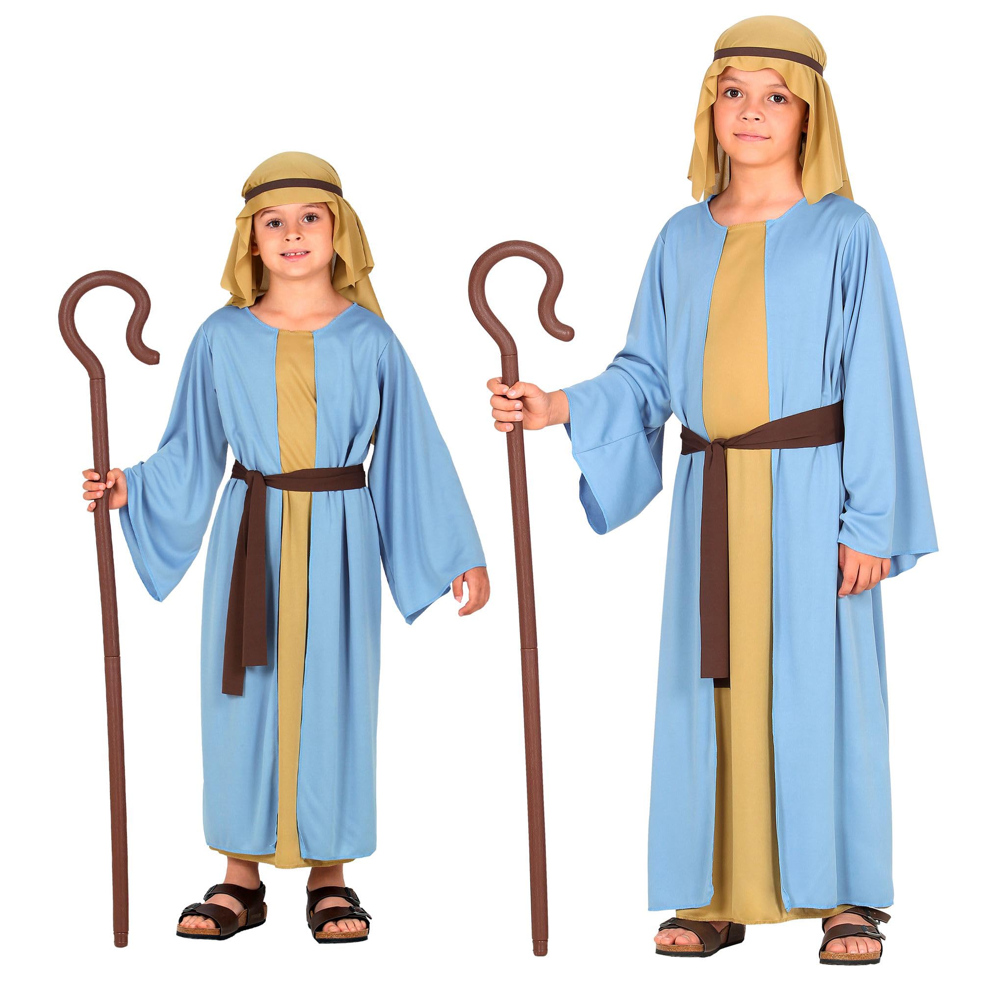 W WIDMANN MILANO Party Fashion - Child's Shepherd Costume with Headdress, Religious Parties, Easter, Bible, Living Nativity Scene, Carnival, Theme Parties