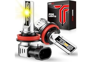 Torchbeam H11/H16/H8 LED Fog Light Bulbs Yellow, 12000 Lumen Upgrade,600% Brightness H11 Yellow LED Fog Lights, 1:1 Replacement For Cars,Trucks,and SUVs,3-minute quick installation,Pack of 2