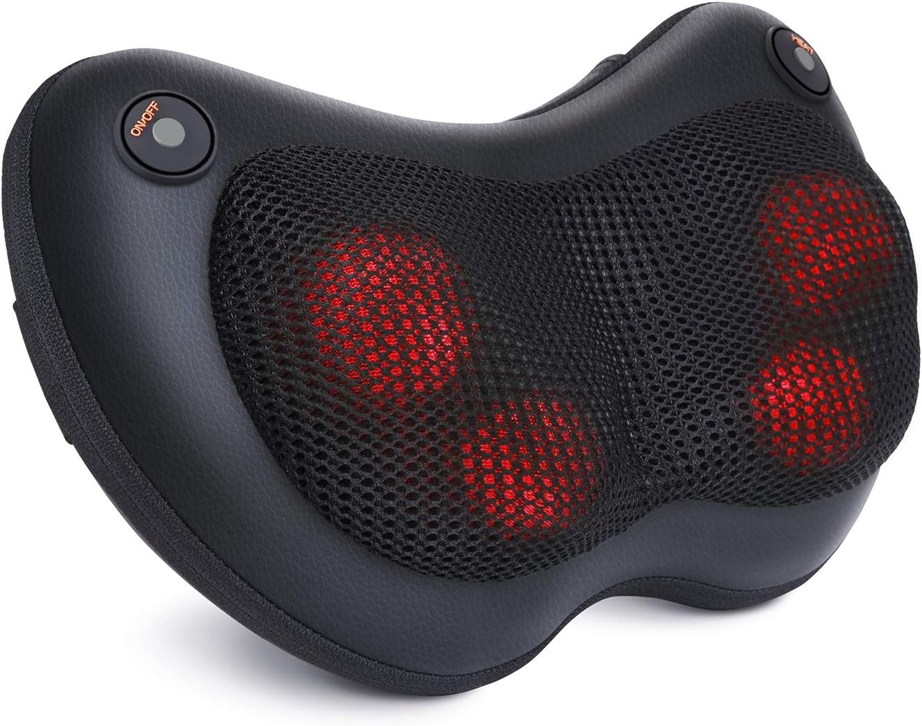 Naipo Cojín Masajeador Almohada de Masaje para Espalda y Cervical Shiatsu con Calor para Relajar el Cuello Lumbares Piernas y Pies - Casa Oficina y Coche Uso