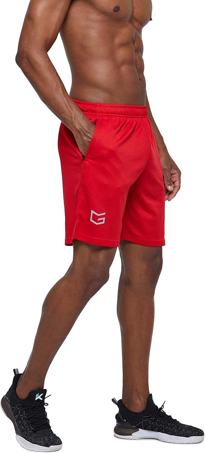 G Gradual Men's 7" Workout Running Shorts Quick Dry Lightweight Gym Shorts with Zip Pockets: Clothing