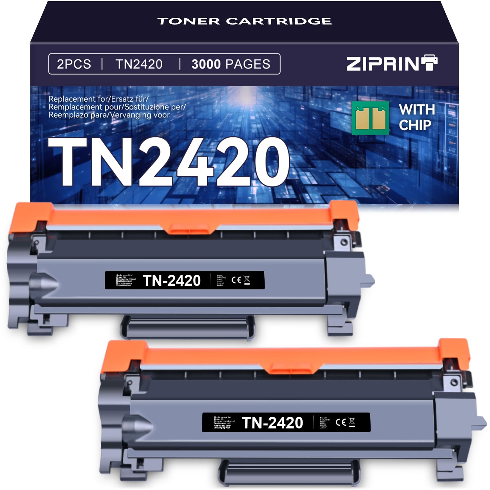 ZIPRINT Toner Cartridge Replace Brother TN2420 TN2410 for Brother HL-L2310D HL-L2350DN HL-L2350DW HL-L2370DN HL-L2375DW DCP-L2510D L2530DW MFC-L2710DN MFC-L2710DW L2730DW L2750DW (2750DW Black