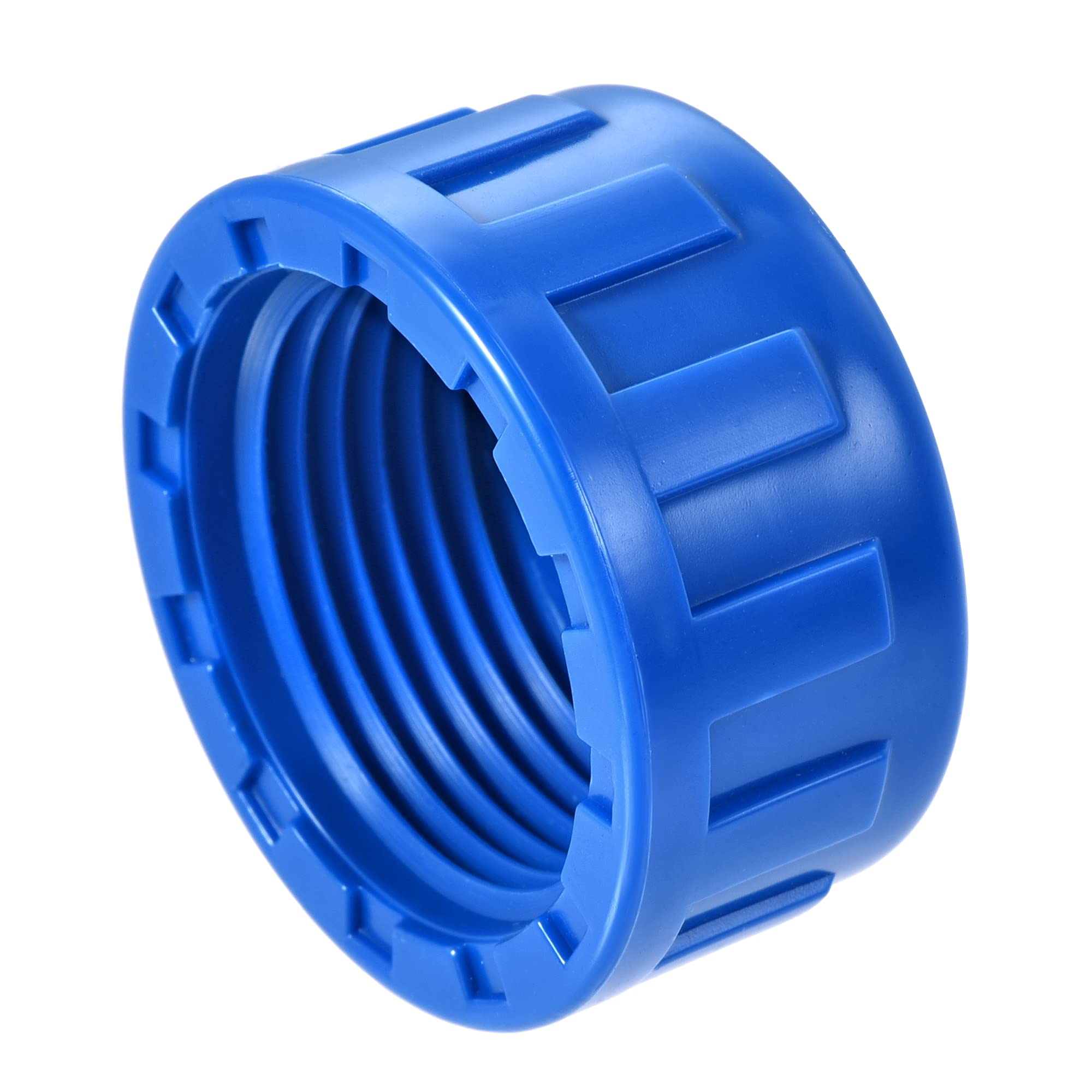 sourcing map 1PT Pipe Fitting Cap, PVC Round Female Thread Hose Connector, for Garden and Outdoor Water Pipes End, Blue 6Pcs