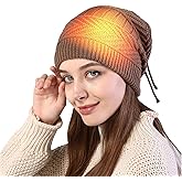 PURFUN Electric Heated Beanie Scarf, 2 in 1 USB Heating Skull Cap Neckerchief Winter Running Ski Knitted Hat Head Neck Warmer