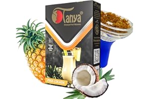 Tanya Herbal Hookah Molasses 100% Nicotine & Tobacco Free Shisha Hookah Flavors Fruit Mix Organic Shisha Flavors 50g Delicious Fruit Flavors Pina Colada